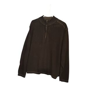 Park Slope‎ Mens Sweater Size XL Zip Dark Charcoal Ski Lodge Preppy Cotton Blend